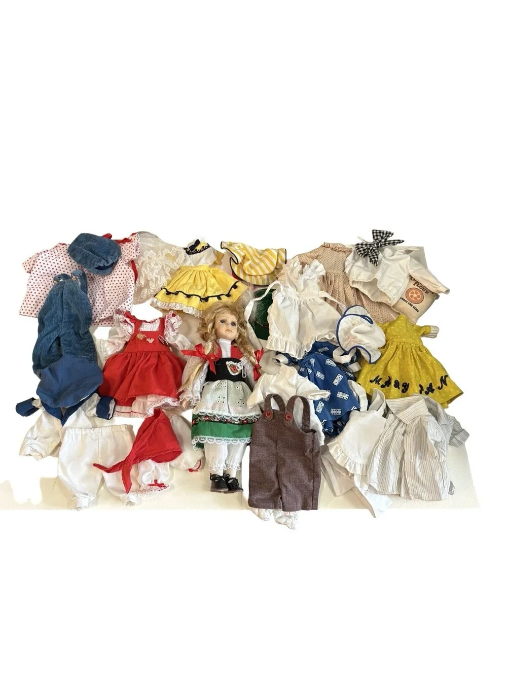 12” Puppe Doll with Vintage Clothing Lot